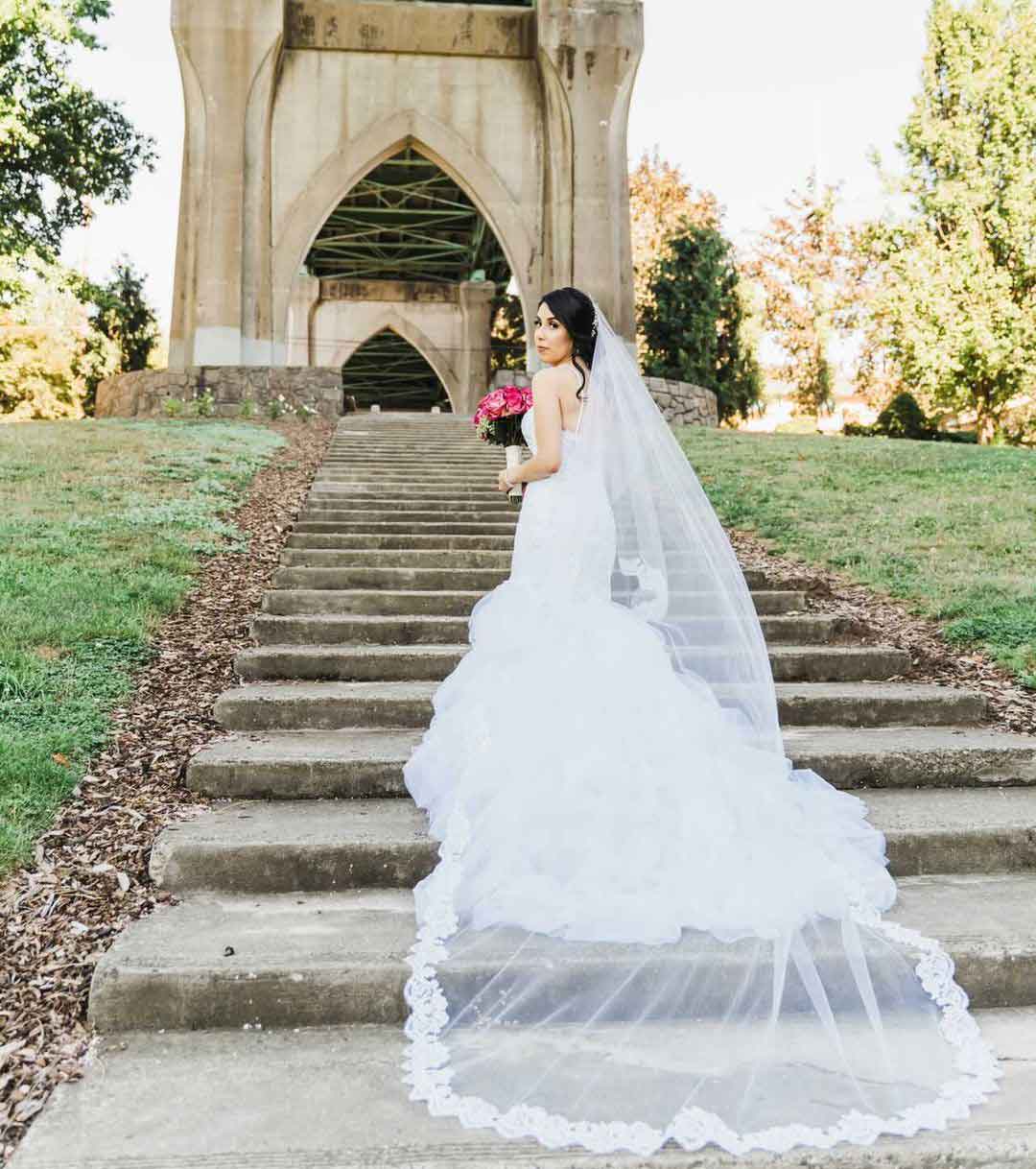long sleeve white dress bridal Off-White Long White Lace Wedding Dress with Sleeves Off White Nude / 16