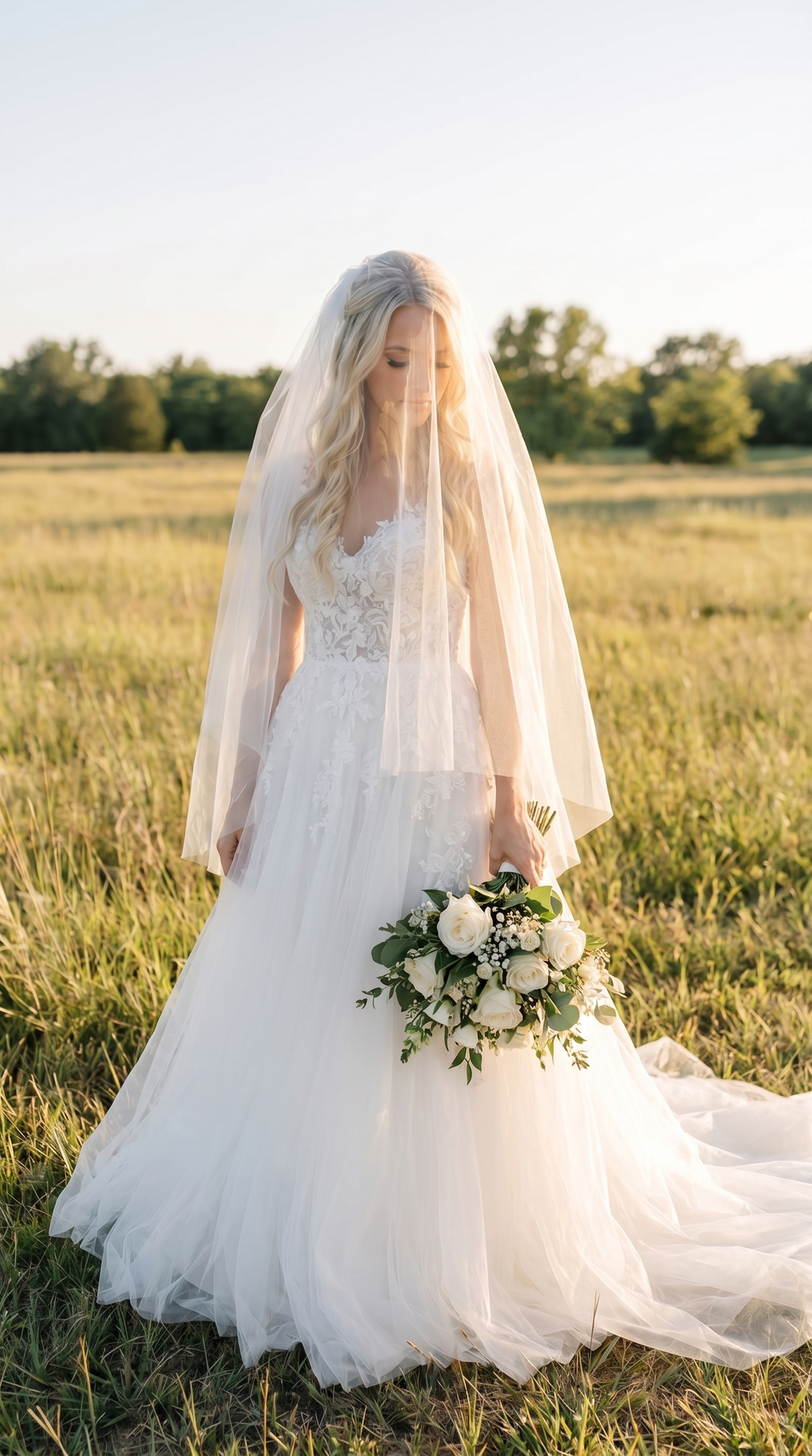 The Lea | Two Tier Raw Edge Wedding Veil | Blanca Veils