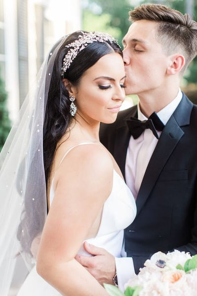 Jeweled veil weights