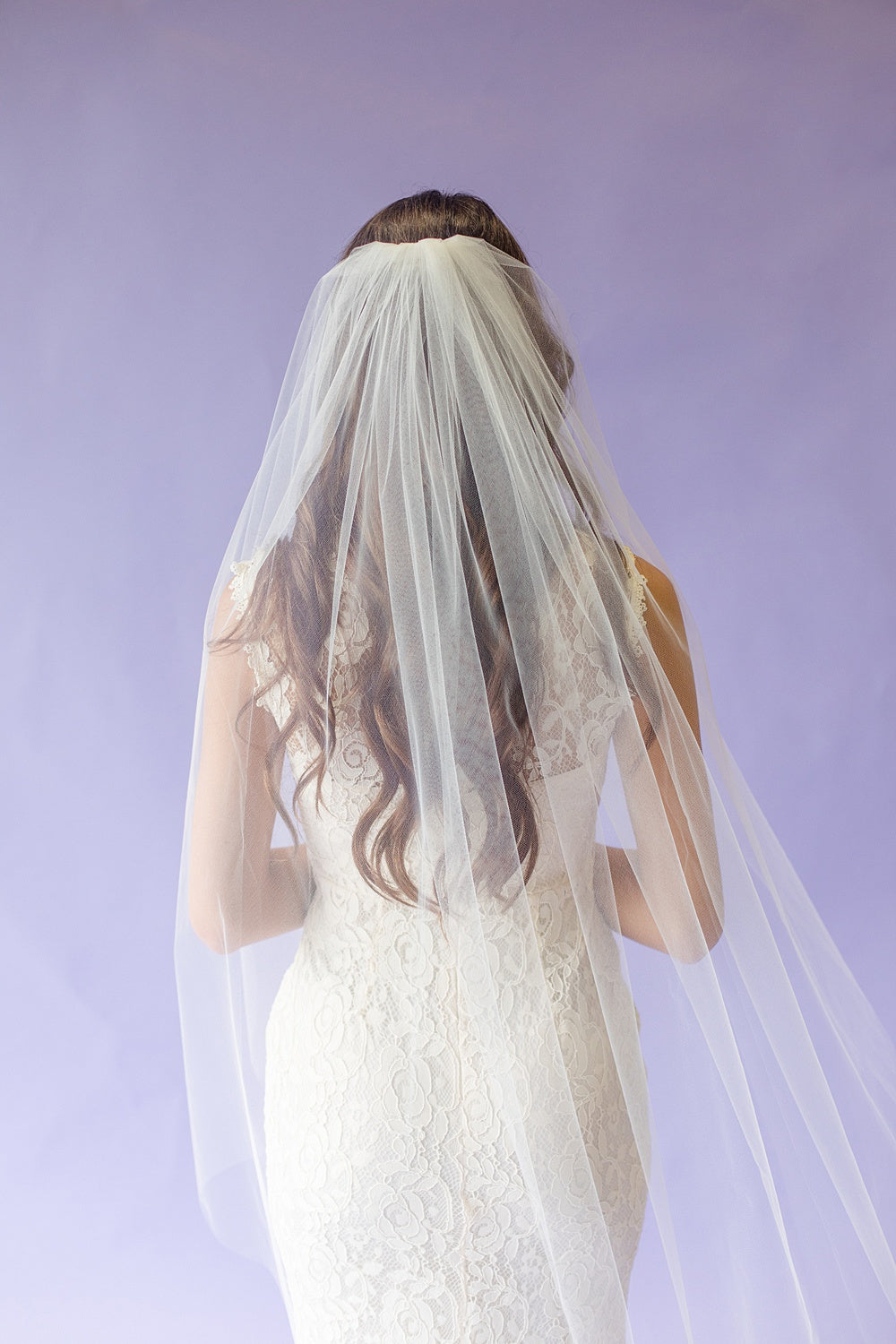 Pencil Edge Illusion 3 Tier Cathedral Veil Long Veils Blusher Veil