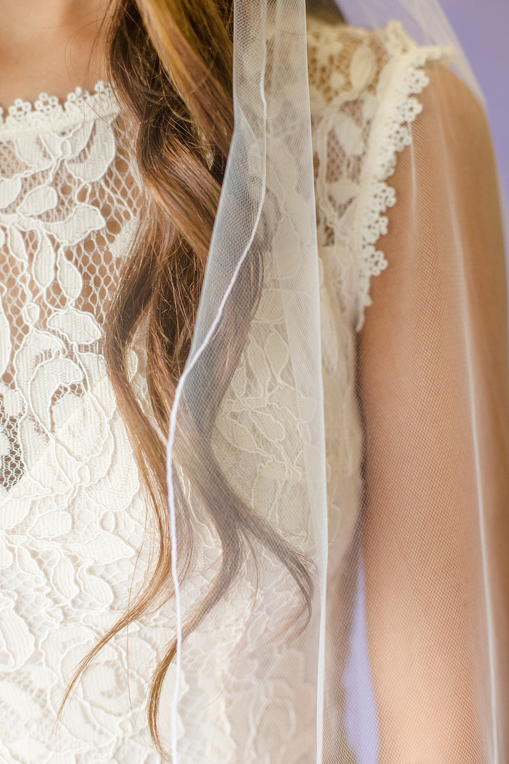 Two Tier Cathedral Veil with Pencil Edge |  White / 30/90 Inches / Pencil (As Pictured)