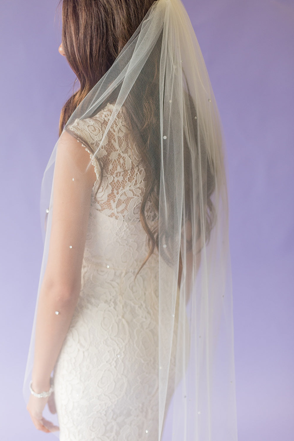 Scattered Rhinestone Veil – Blanca Veils display picture 1