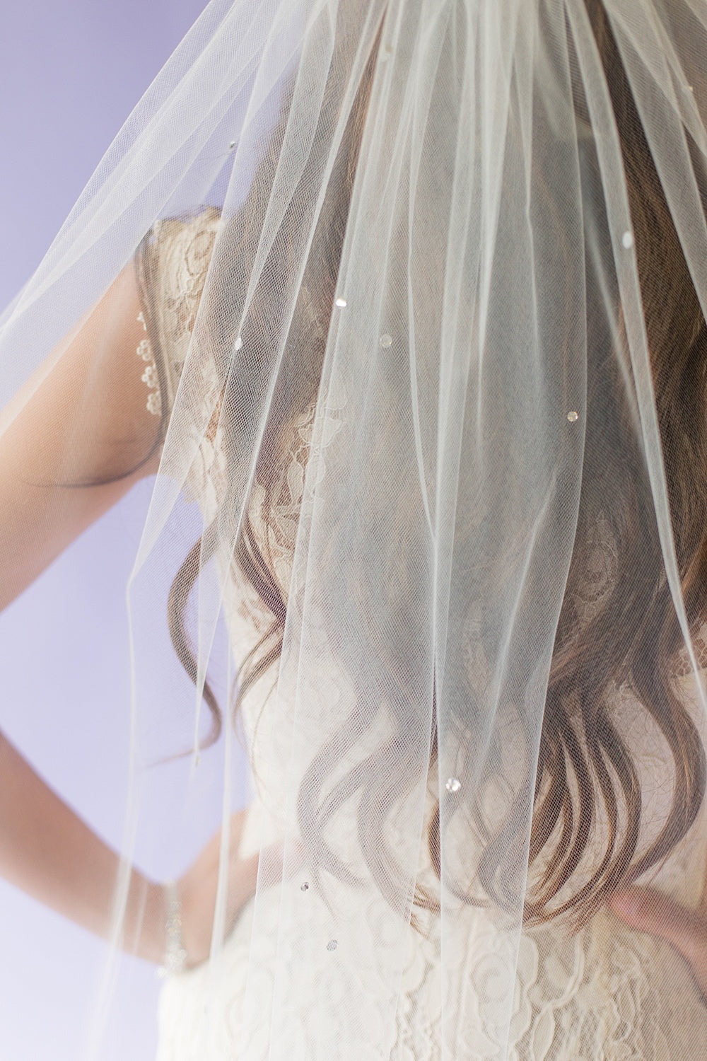Scattered Rhinestone Veil – Blanca Veils display picture 1