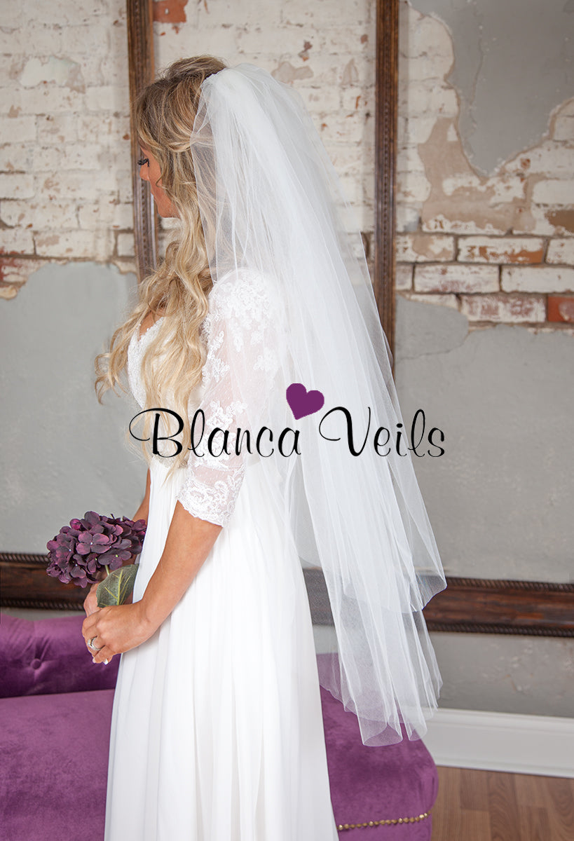 Black wedding veil ALISSA. Two tier veil